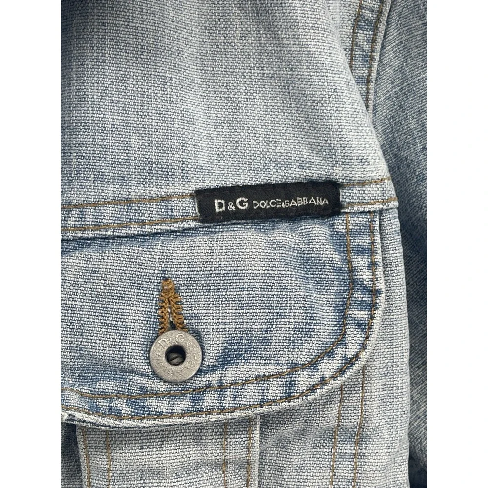 Vtg‎ D&G Dolce & Gabbana Denim Jacket Women XL Made In Italy Y2K Blue